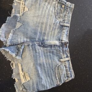 Aerie Light Blue Denim Shorts
